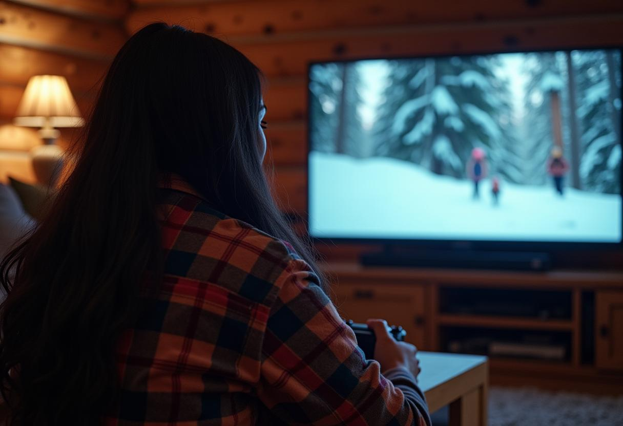 a girl playing